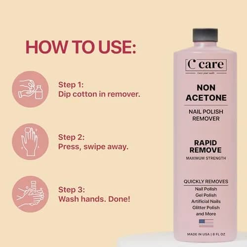 C CARE Acetone Nail Polish Remover 8 Fl oz | Fast-Acting, Nourishing, Gentle on Skin thumbnail 5
