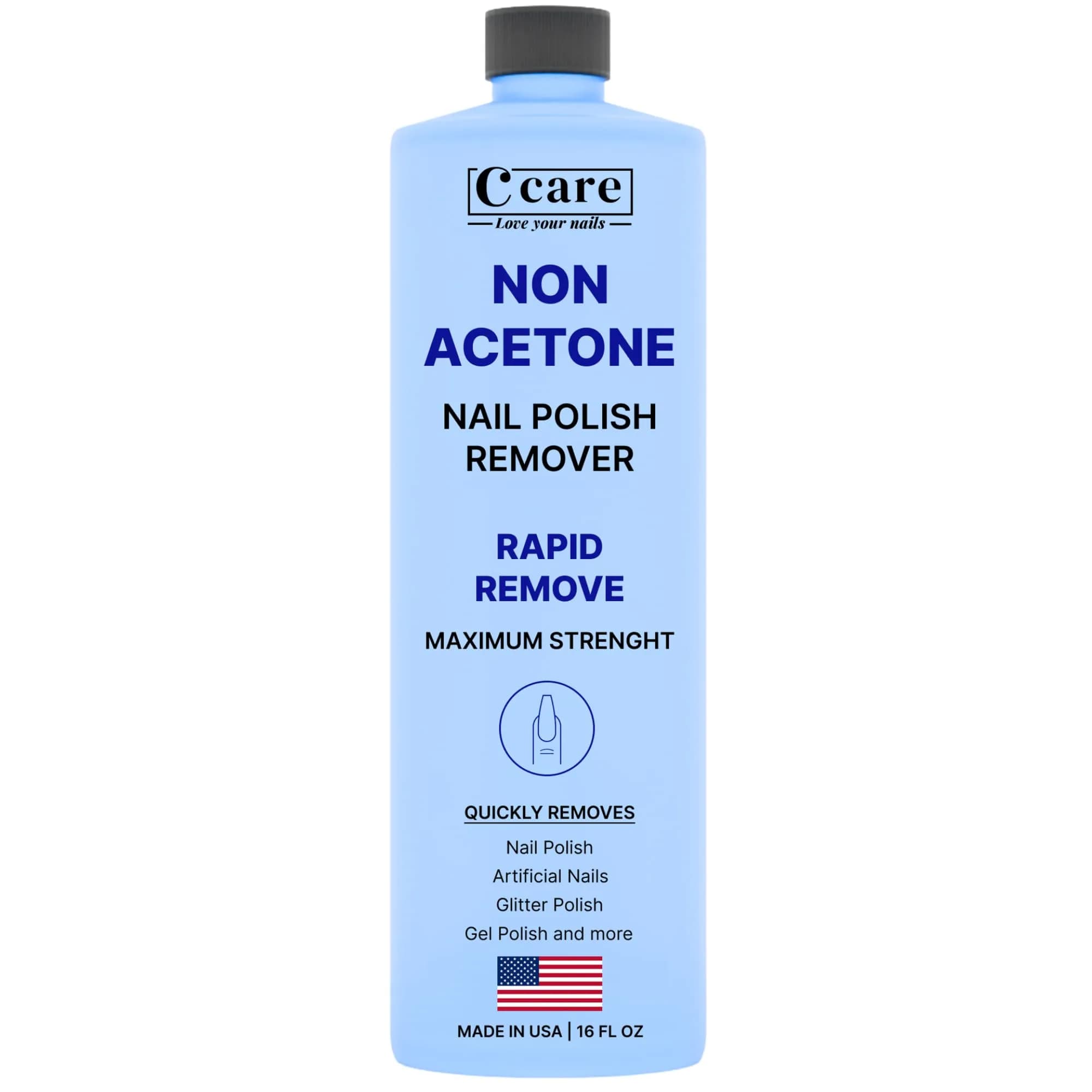 C CARE Gentle Touch Non-Acetone Nail Polish Remover 16 fl oz | Nourishing & Gentle Formula - main product image