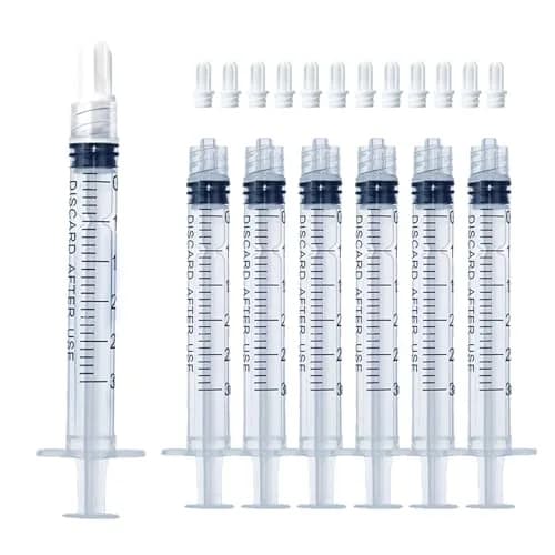 ZWCP 3mL Luer Lock Syringe (No Needle) - Sterile, Individually Wrapped, Pack of 20 | Accurate Liquid Measurement thumbnail 1