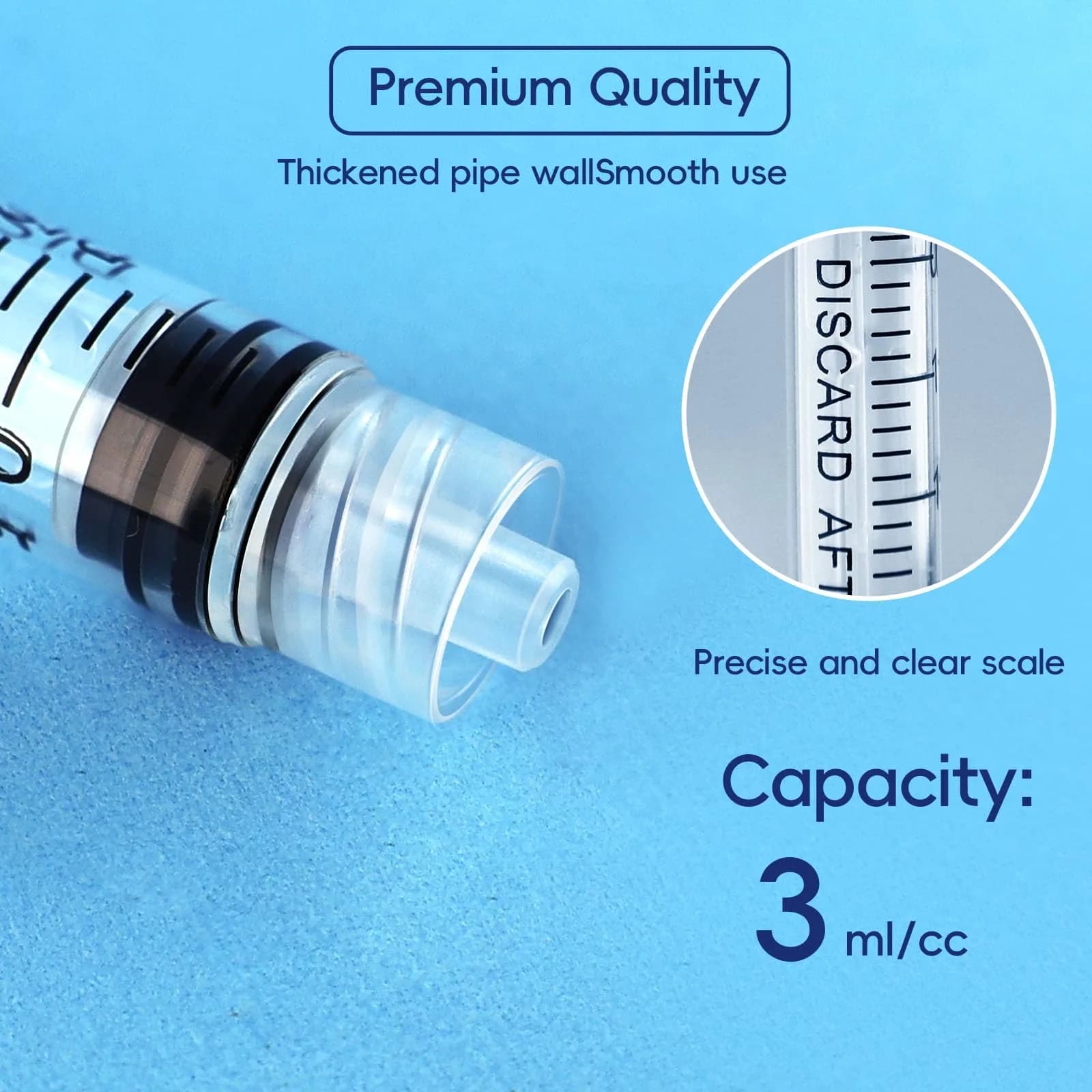 ZWCP 3mL Luer Lock Syringe (No Needle) - Sterile, Individually Wrapped, Pack of 20 | Accurate Liquid Measurement - view 4