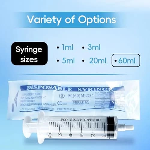 ZWCP 60ml Luer Lock Syringe (No Needle) - Pack of 50 | Sterile, Leak-Proof, Accurate Measurement thumbnail 4