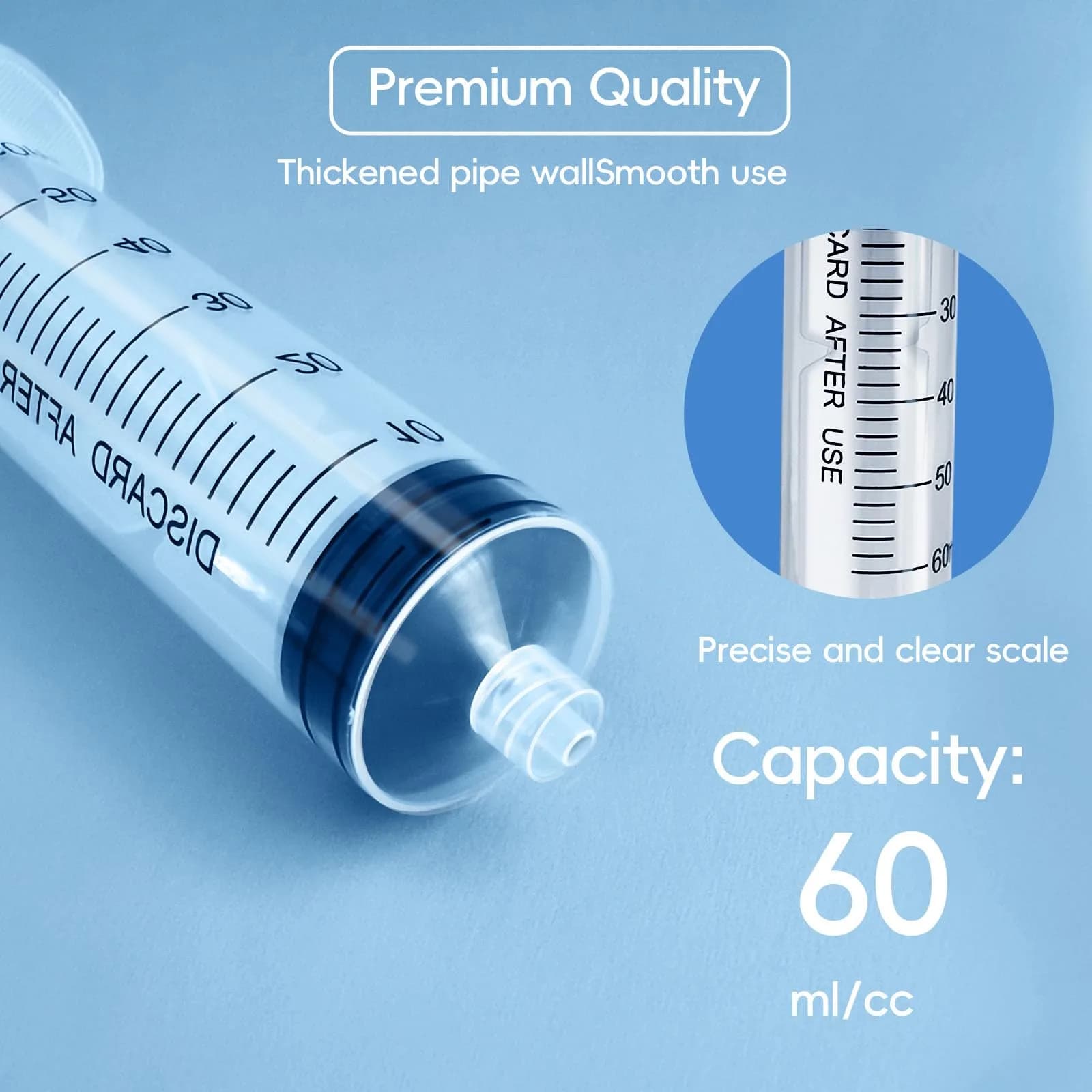 ZWCP 60ml Luer Lock Syringe (No Needle) - Pack of 50 | Sterile, Leak-Proof, Accurate Measurement - view 2