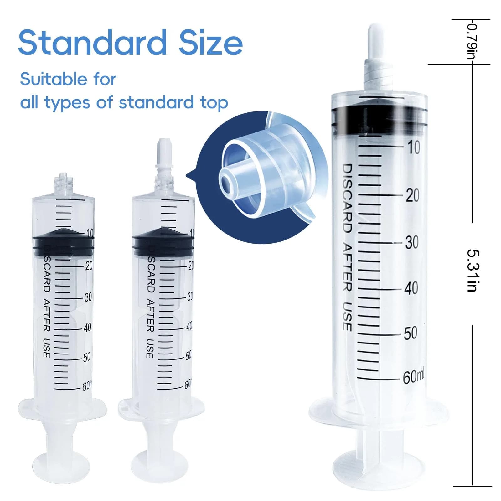 ZWCP 60ml Luer Lock Syringe (No Needle) - Pack of 50 | Sterile, Leak-Proof, Accurate Measurement - view 3