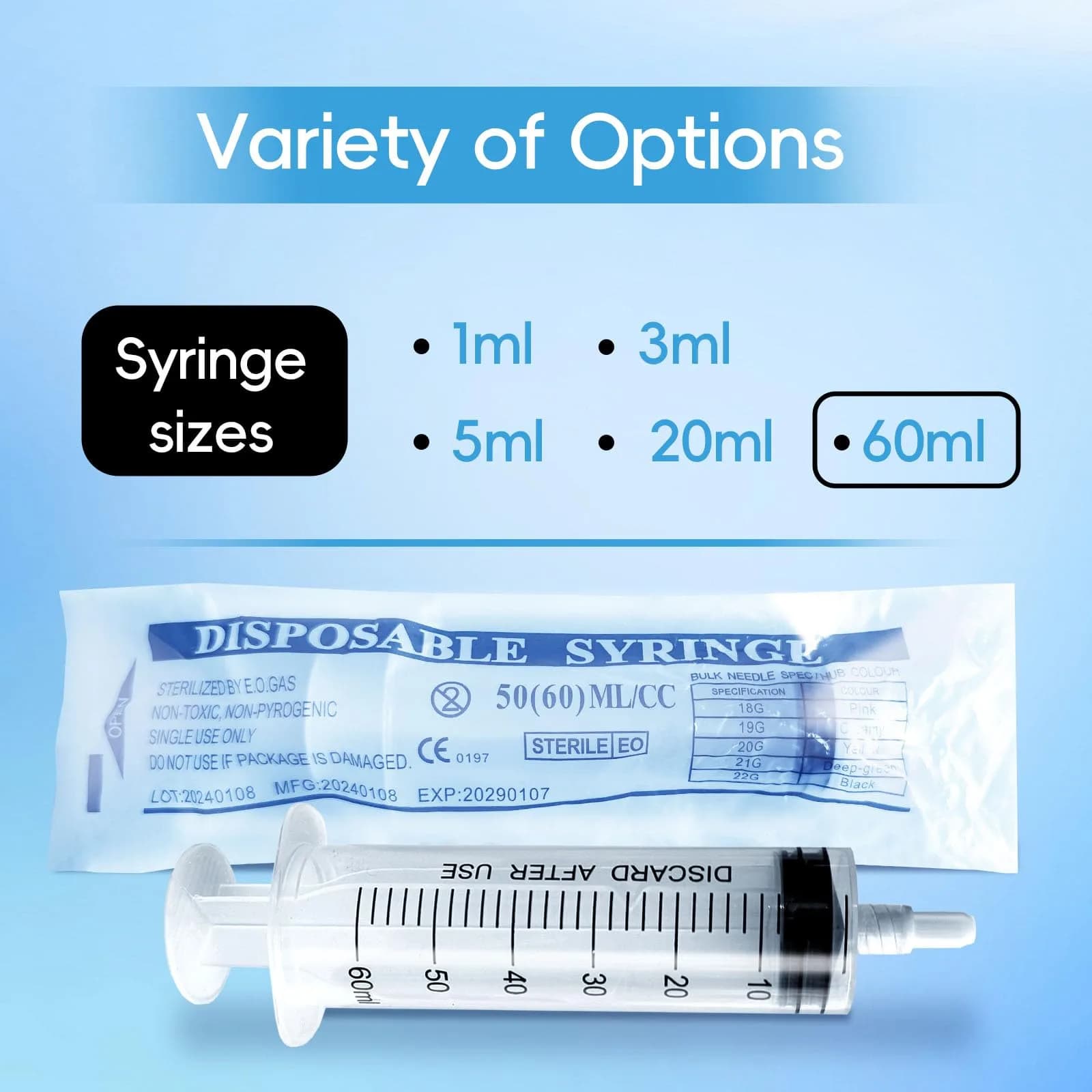 ZWCP 60ml Luer Lock Syringe (No Needle) - Pack of 50 | Sterile, Leak-Proof, Accurate Measurement - view 4