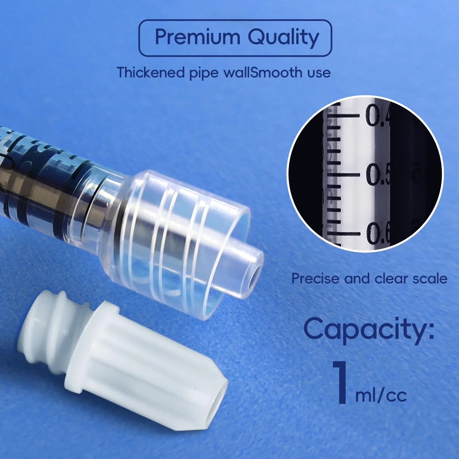 ZWCP 1mL Luer Lock Syringe (No Needle) Pack of 50 | Sterile, Individually Wrapped, Leak-Proof - view 6
