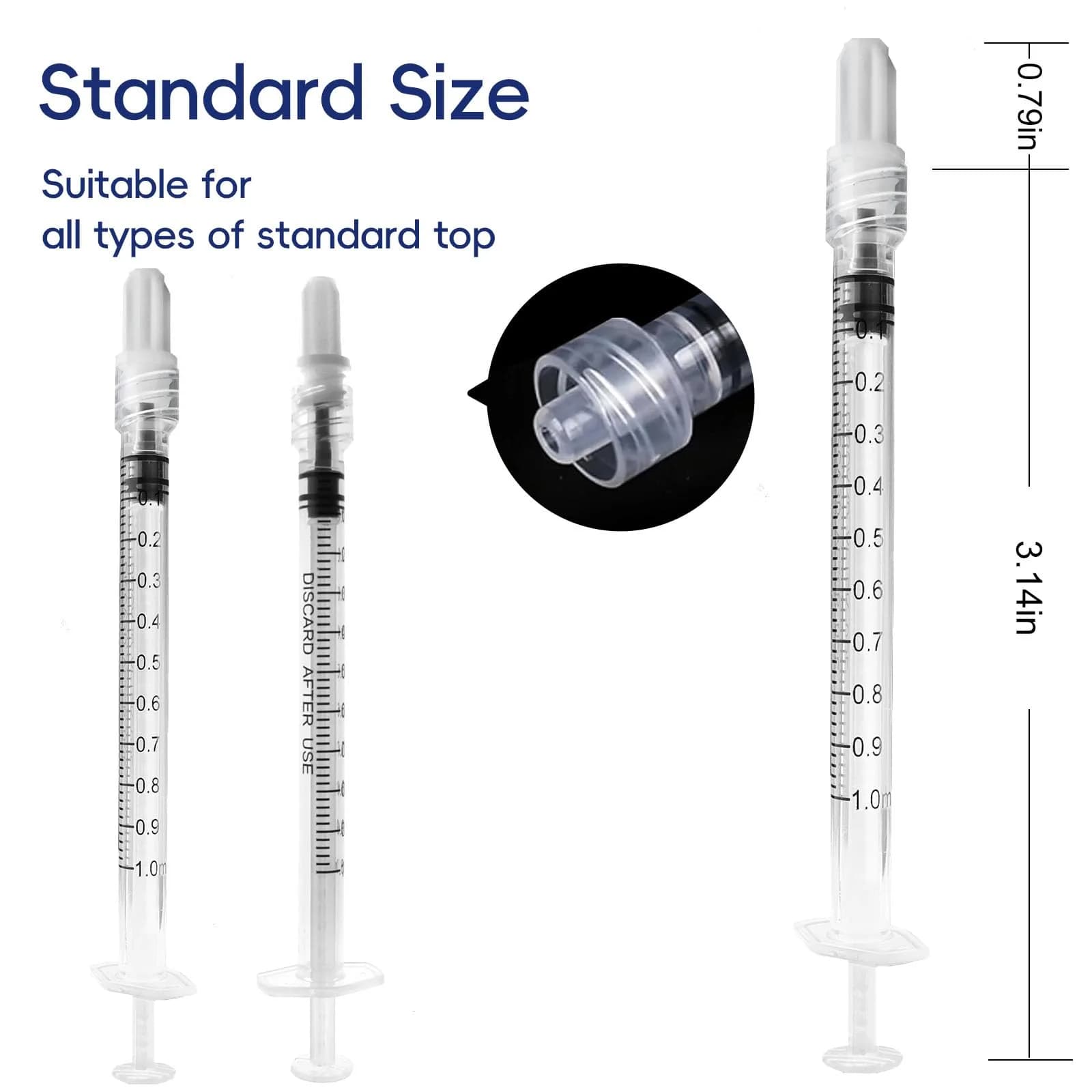 ZWCP 1mL Luer Lock Syringe (No Needle) Pack of 50 | Sterile, Individually Wrapped, Leak-Proof - view 3