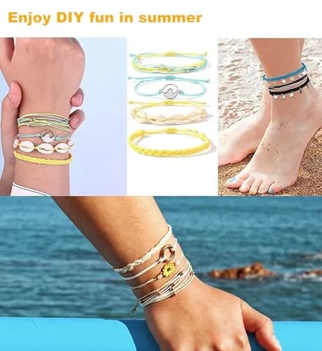 Phinicco 40 Colors 1mm Waxed Polyester Cord Bracelet Cord 900m (2953 ft) | Water-Resistant & Durable for Jewelry Making thumbnail 4