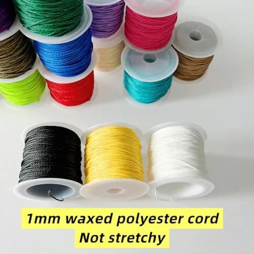 Phinicco 40 Colors 1mm Waxed Polyester Cord Bracelet Cord 900m (2953 ft) | Water-Resistant & Durable for Jewelry Making thumbnail 6