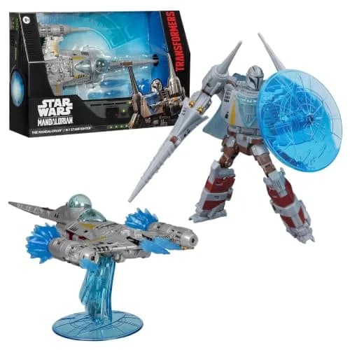 Transformers x Star Wars The Mandalorian N-1 Starfighter Action Figure 18cm (7.5-Inch) | Converts in 37 Steps thumbnail 1