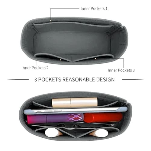 LOUKAYCCI Felt Mini Organizer Insert for Longchamp XS Bag | Compact & Multi-Compartment (70-120 chars) thumbnail 6