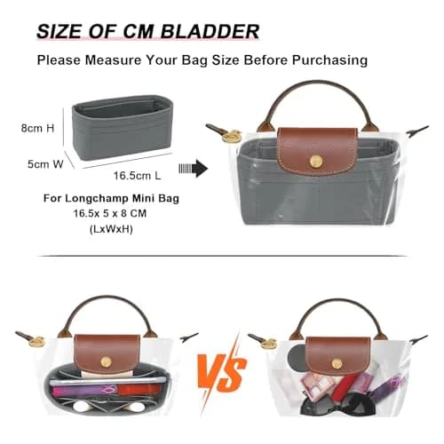 LOUKAYCCI Felt Mini Organizer Insert for Longchamp XS Bag | Compact & Multi-Compartment (70-120 chars) thumbnail 3