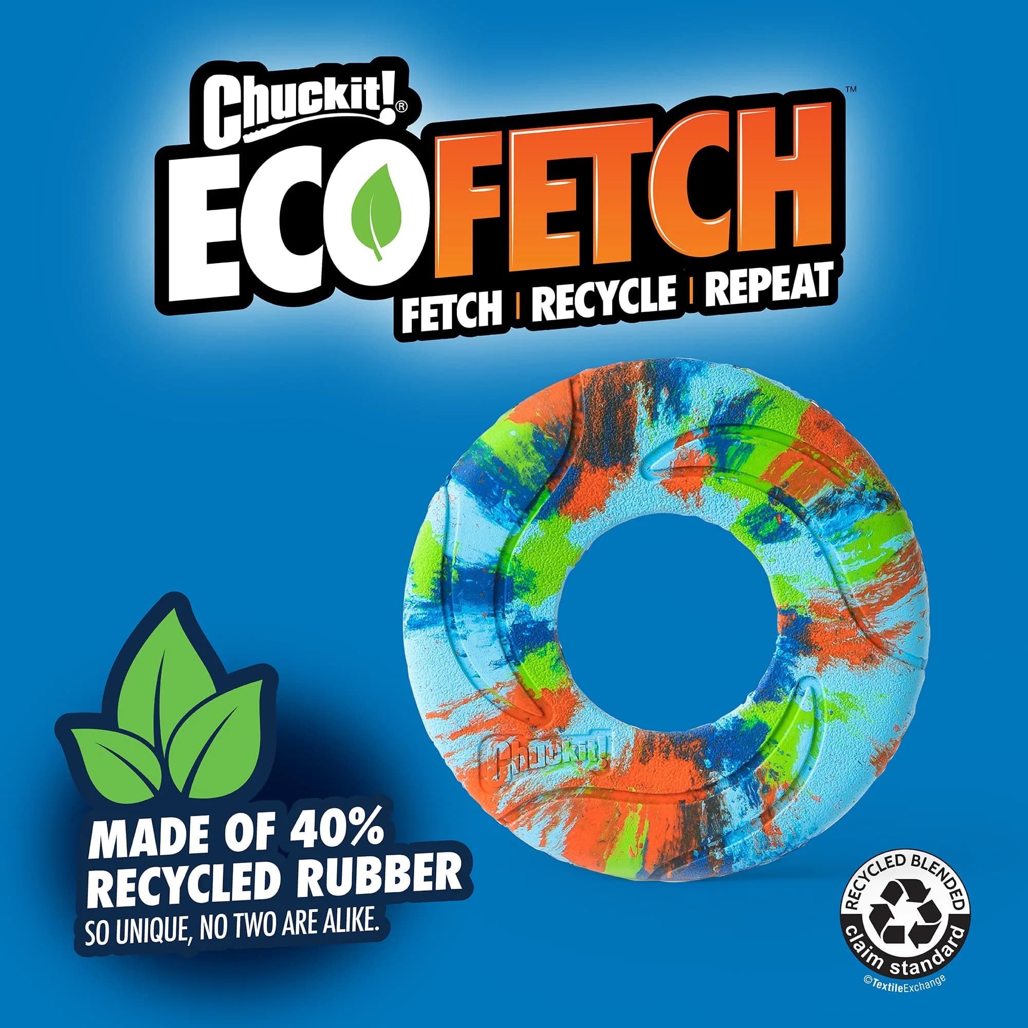 Chuckit! EcoFetch Flyer Rubber Dog Toy Medium 8 Inch Diameter | Durable Recycled Rubber for Fetch - view 5