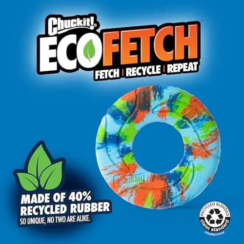 Chuckit! EcoFetch Flyer Rubber Dog Toy Medium 8 Inch Diameter | Durable Recycled Rubber for Fetch thumbnail 5