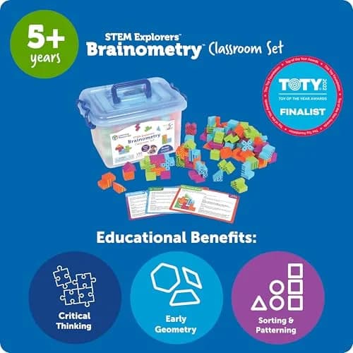 Learning Resources STEM Explorers Brainometry Classroom Set | 150 Pieces (120 Blocks + 30 Puzzles) thumbnail 5