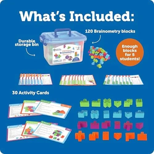 Learning Resources STEM Explorers Brainometry Classroom Set | 150 Pieces (120 Blocks + 30 Puzzles) thumbnail 6