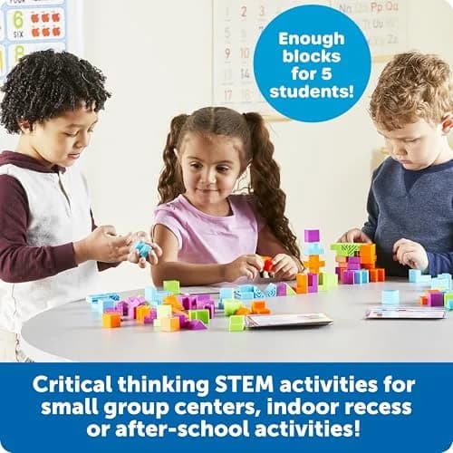Learning Resources STEM Explorers Brainometry Classroom Set | 150 Pieces (120 Blocks + 30 Puzzles) thumbnail 2