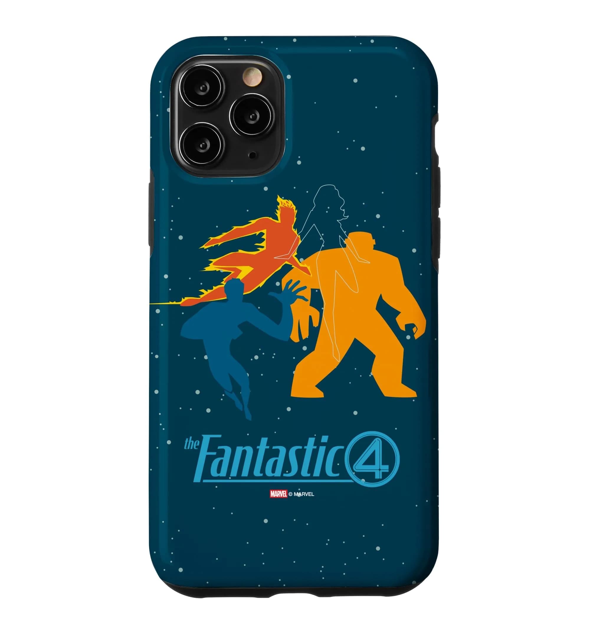 Marvel Fantastic Four iPhone 11 Pro Case | Starry Space Logo & Silhouette Design