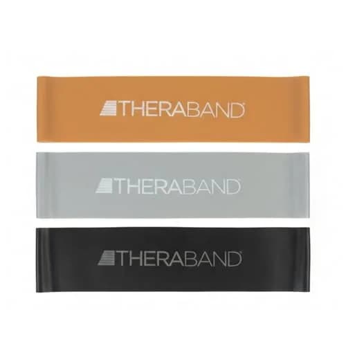 THERABAND Resistance Band Loop Set of 3, 12" (30.48 cm) Black/Silver/Gold | Advanced Strength & Mobility Training thumbnail 1