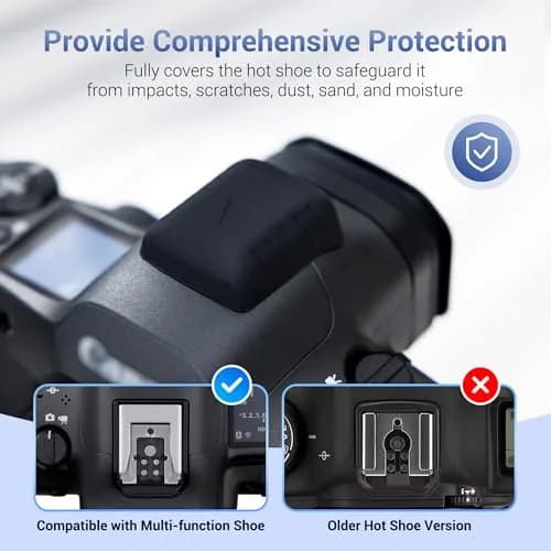 JJC Hot Shoe Cover Cap for Canon EOS R Series Cameras - Black | Protects Multi-Function Hotshoe thumbnail 3