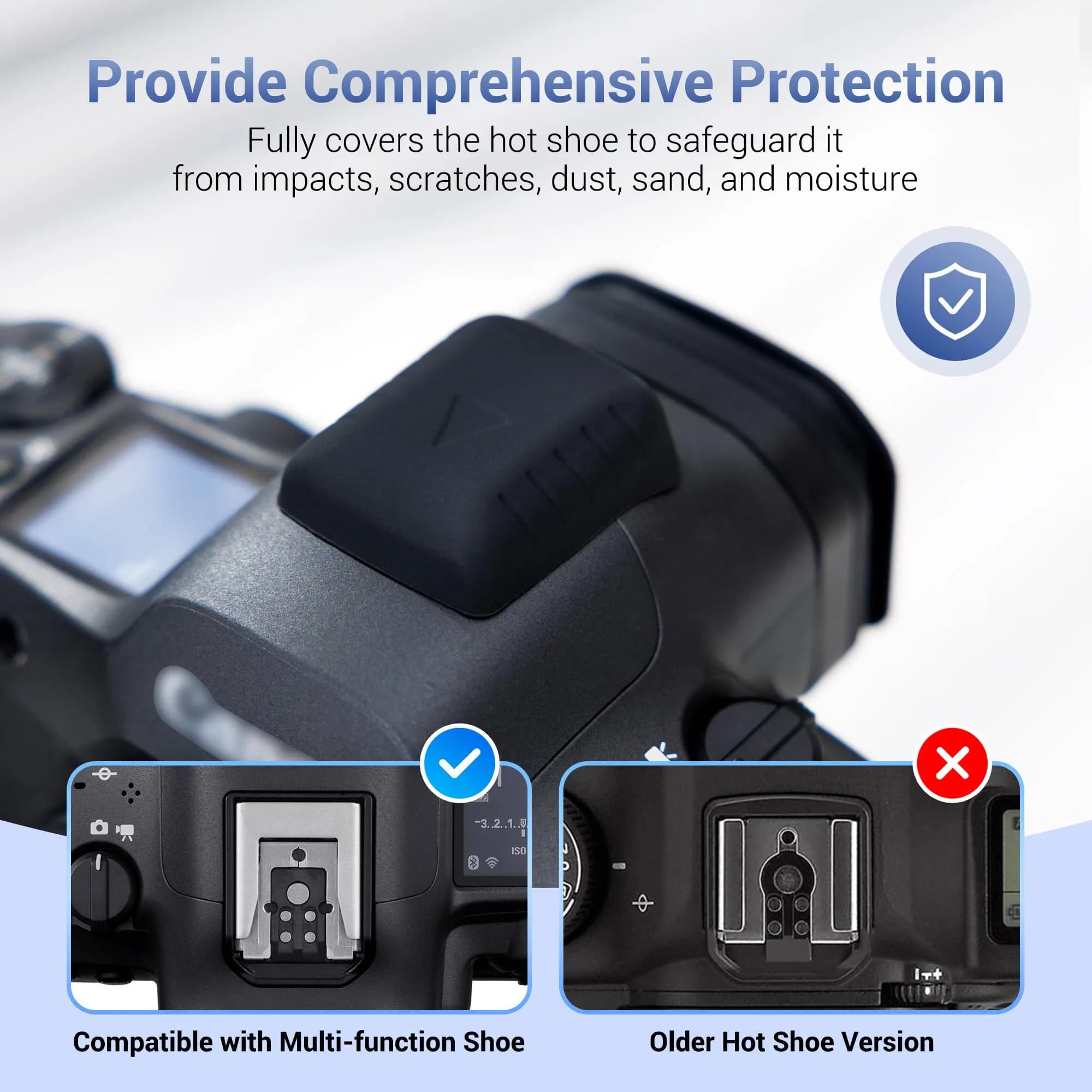 JJC Hot Shoe Cover Cap for Canon EOS R Series Cameras - Black | Protects Multi-Function Hotshoe - view 3