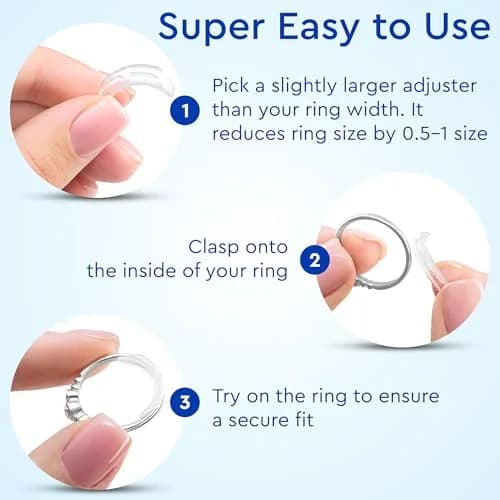 5 STARS UNITED Clip Ring Adjusters 8 Sizes (1-8mm Flat Bands) | Secure Fit for Loose Rings thumbnail 4