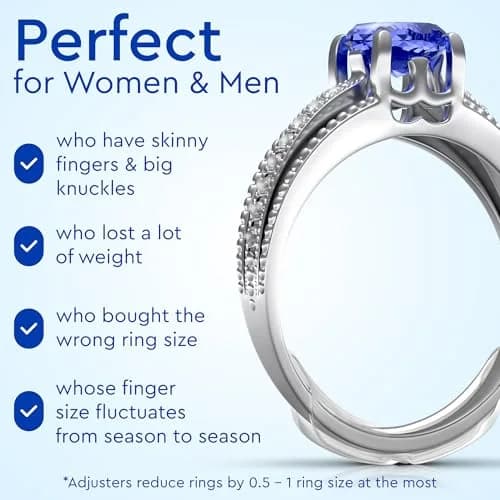 5 STARS UNITED Clip Ring Adjusters 8 Sizes (1-8mm Flat Bands) | Secure Fit for Loose Rings thumbnail 7