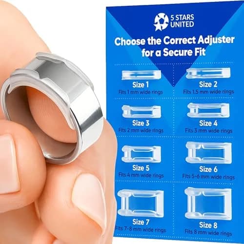 5 STARS UNITED Clip Ring Adjusters 8 Sizes (1-8mm Flat Bands) | Secure Fit for Loose Rings thumbnail 2