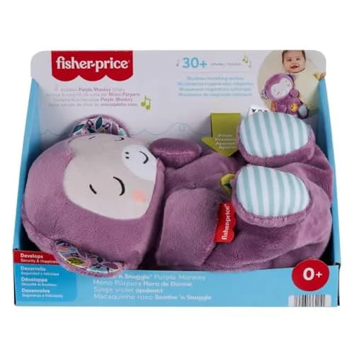 Fisher-Price Soothe ‘n Snuggle Purple Monkey Plush Sound Machine with Breathing Motion & Lights | Newborns 0+ Months thumbnail 6