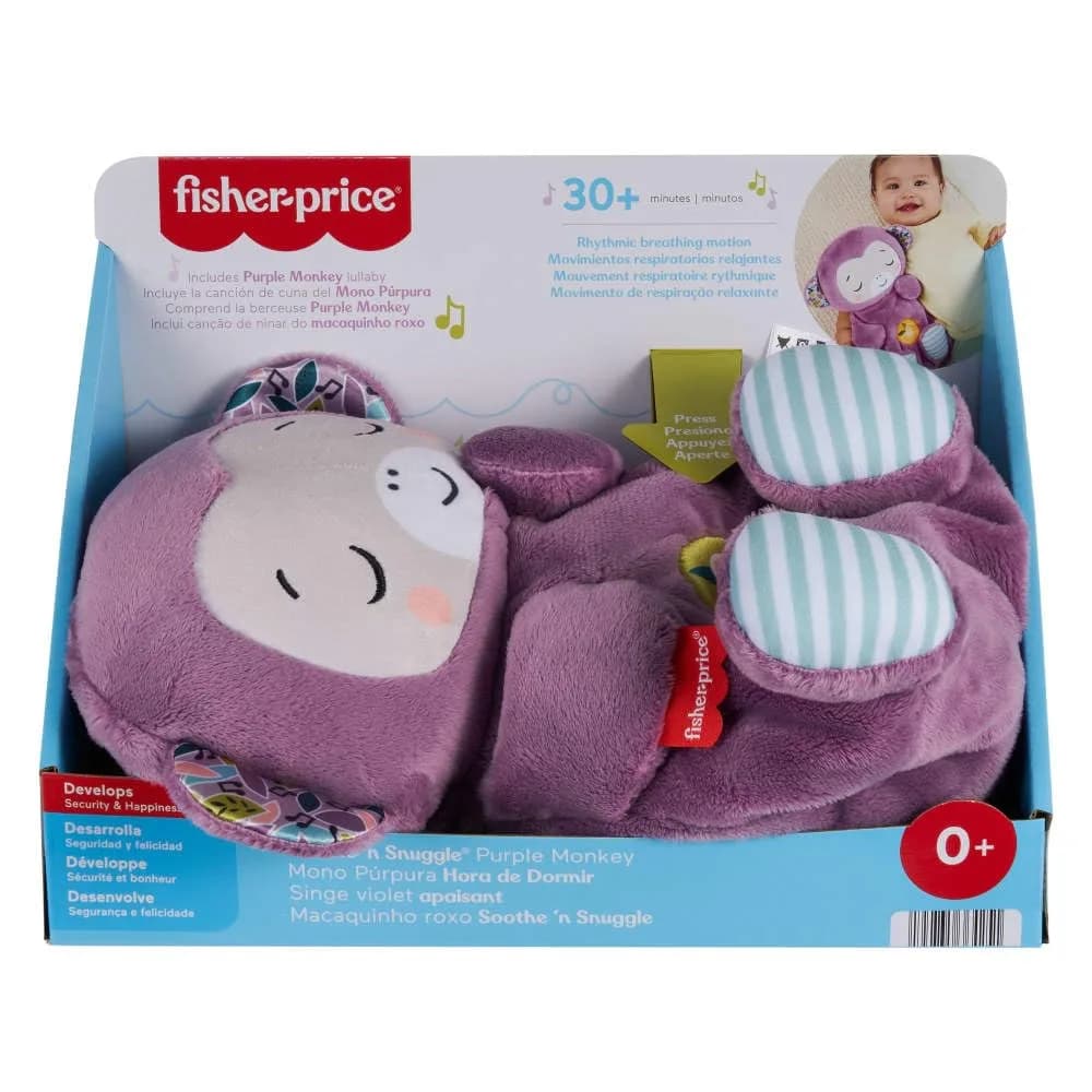 Fisher-Price Soothe ‘n Snuggle Purple Monkey Plush Sound Machine with Breathing Motion & Lights | Newborns 0+ Months - view 6