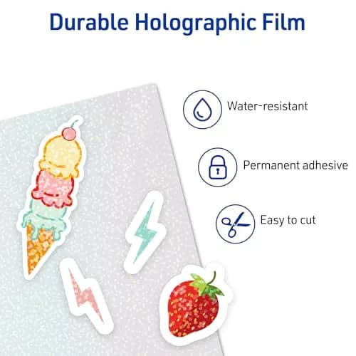 Avery Luxe Collection Holographic Laminating Sheets Speckled Dots 9" x 12" (20 Sheets Total) | Self-Adhesive, No Machine Needed thumbnail 4