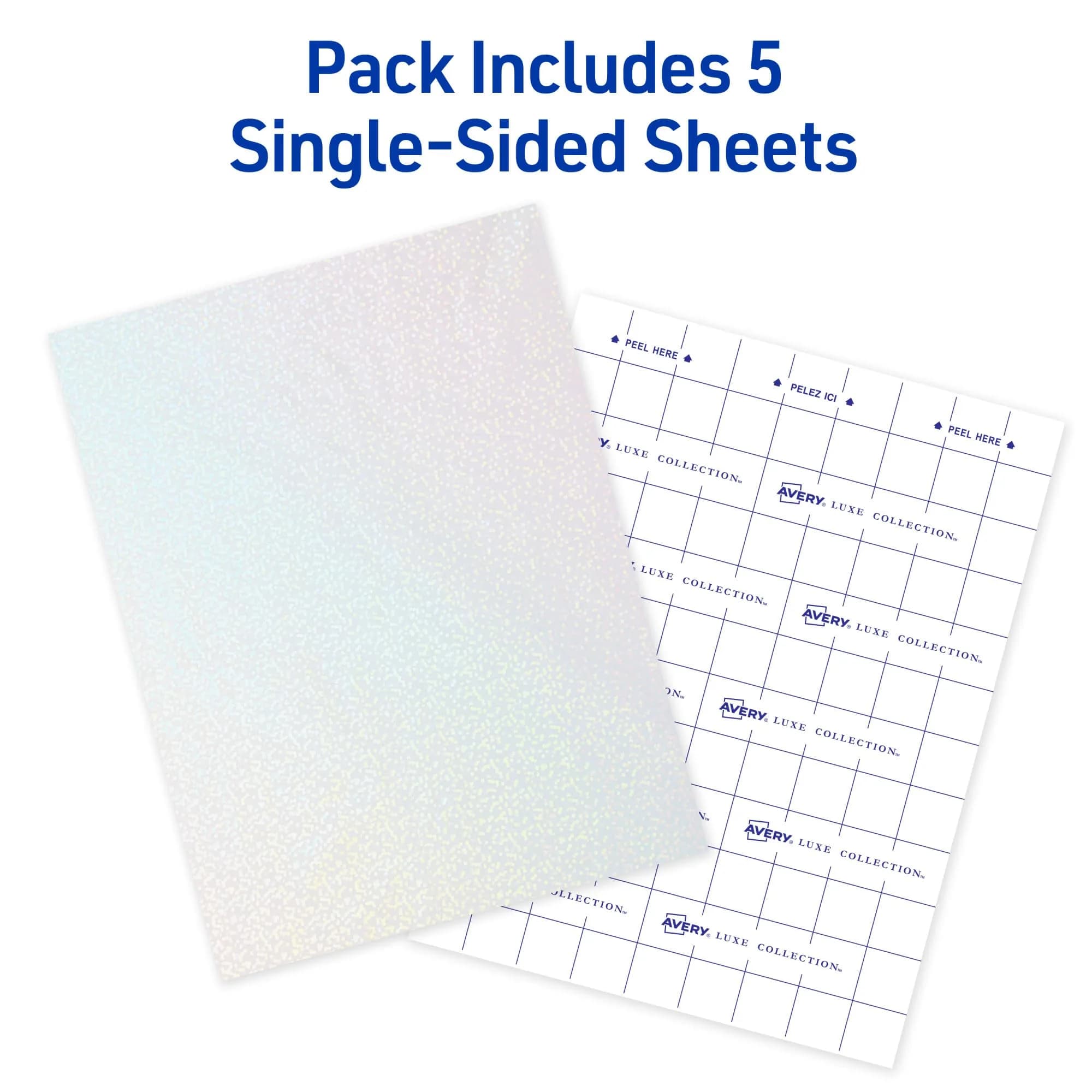Avery Luxe Collection Holographic Laminating Sheets Speckled Dots 9" x 12" (20 Sheets Total) | Self-Adhesive, No Machine Needed - view 2