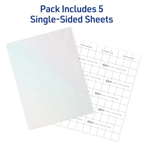 Avery Luxe Collection Holographic Laminating Sheets Speckled Dots 9" x 12" (20 Sheets Total) | Self-Adhesive, No Machine Needed thumbnail 2