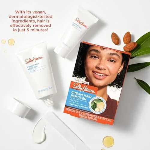 Sally Hansen Cream Hair Remover for Face 50ml (1.7 Fl Oz) | Vegan Formula for Smooth Skin thumbnail 3