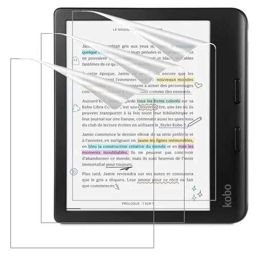 MoKo Anti-Glare Screen Protector for Kobo Libra Colour 7 Inch 2024 / Libra 2 E-Reader 7" 2021 | 3 Pack Matte PET Film thumbnail 1