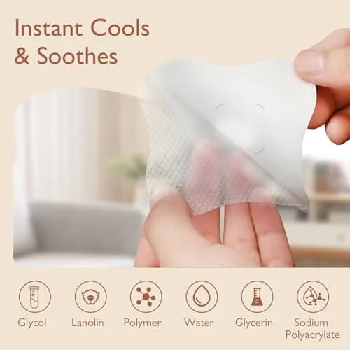 Momfree Cooling Nipple Pads for Breastfeeding 8 Count | Hydrogel Gel Pad Instant Cooling Relief thumbnail 4