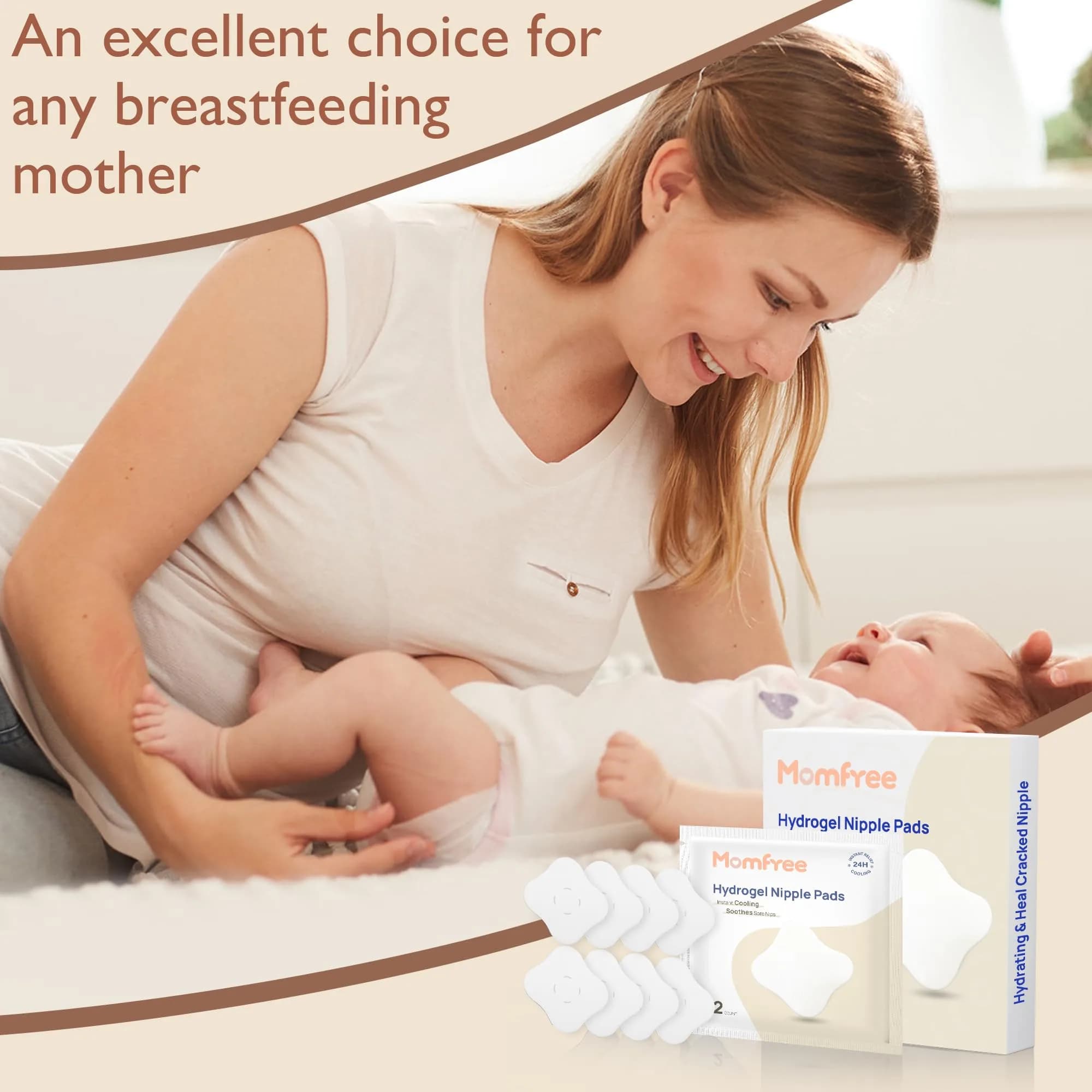 Momfree Cooling Nipple Pads for Breastfeeding 8 Count | Hydrogel Gel Pad Instant Cooling Relief - view 9