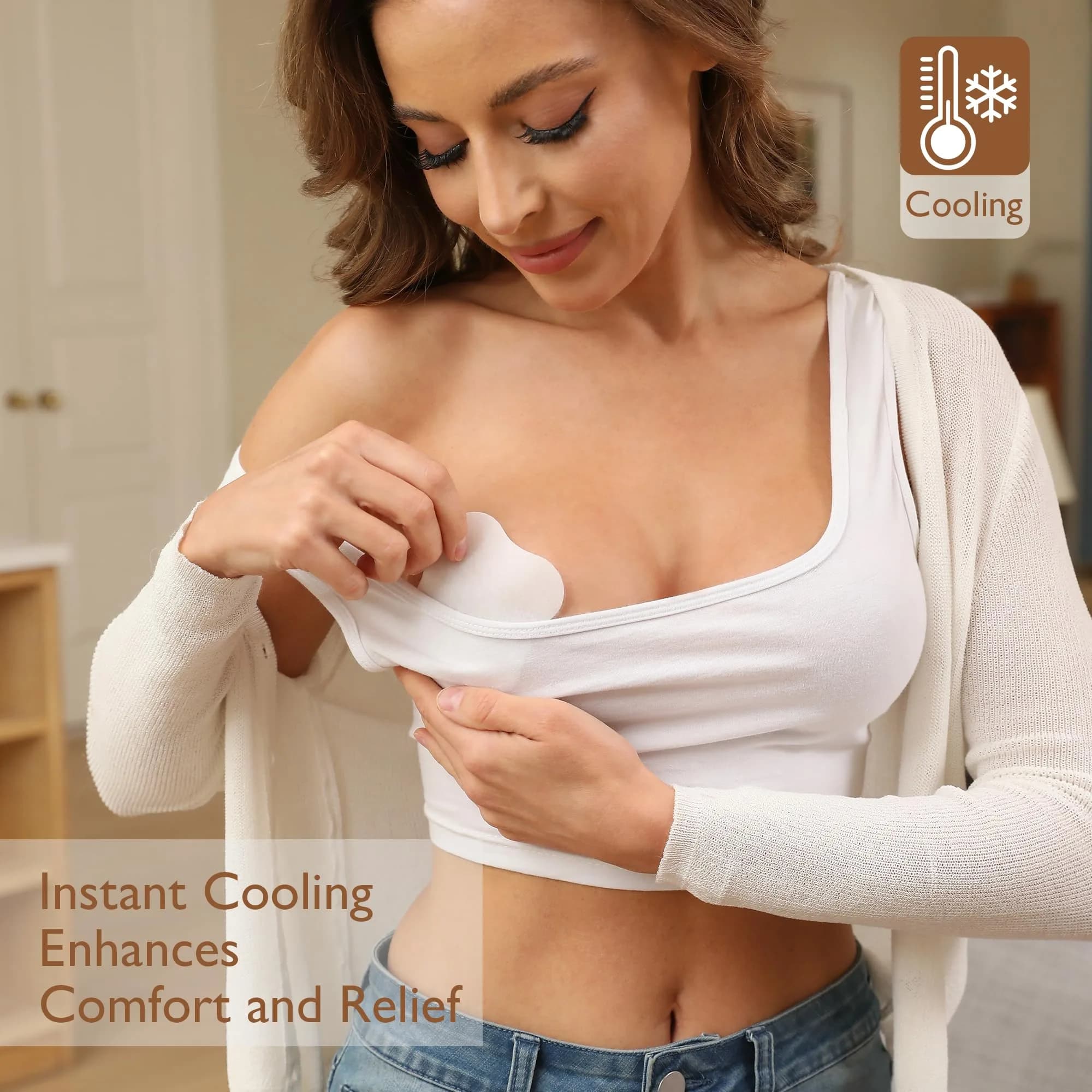 Momfree Cooling Nipple Pads for Breastfeeding 8 Count | Hydrogel Gel Pad Instant Cooling Relief - view 3