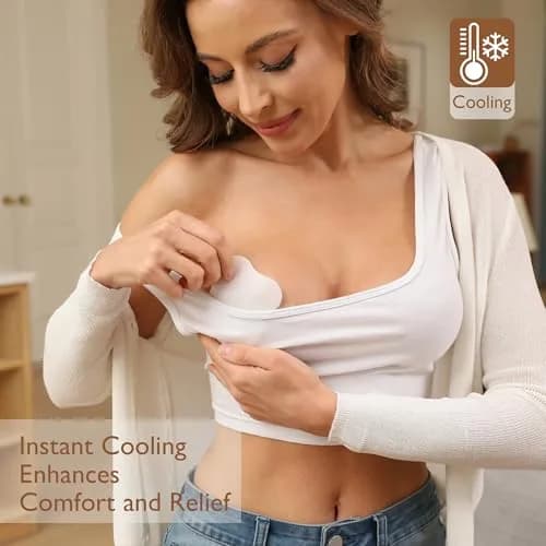 Momfree Cooling Nipple Pads for Breastfeeding 8 Count | Hydrogel Gel Pad Instant Cooling Relief thumbnail 3