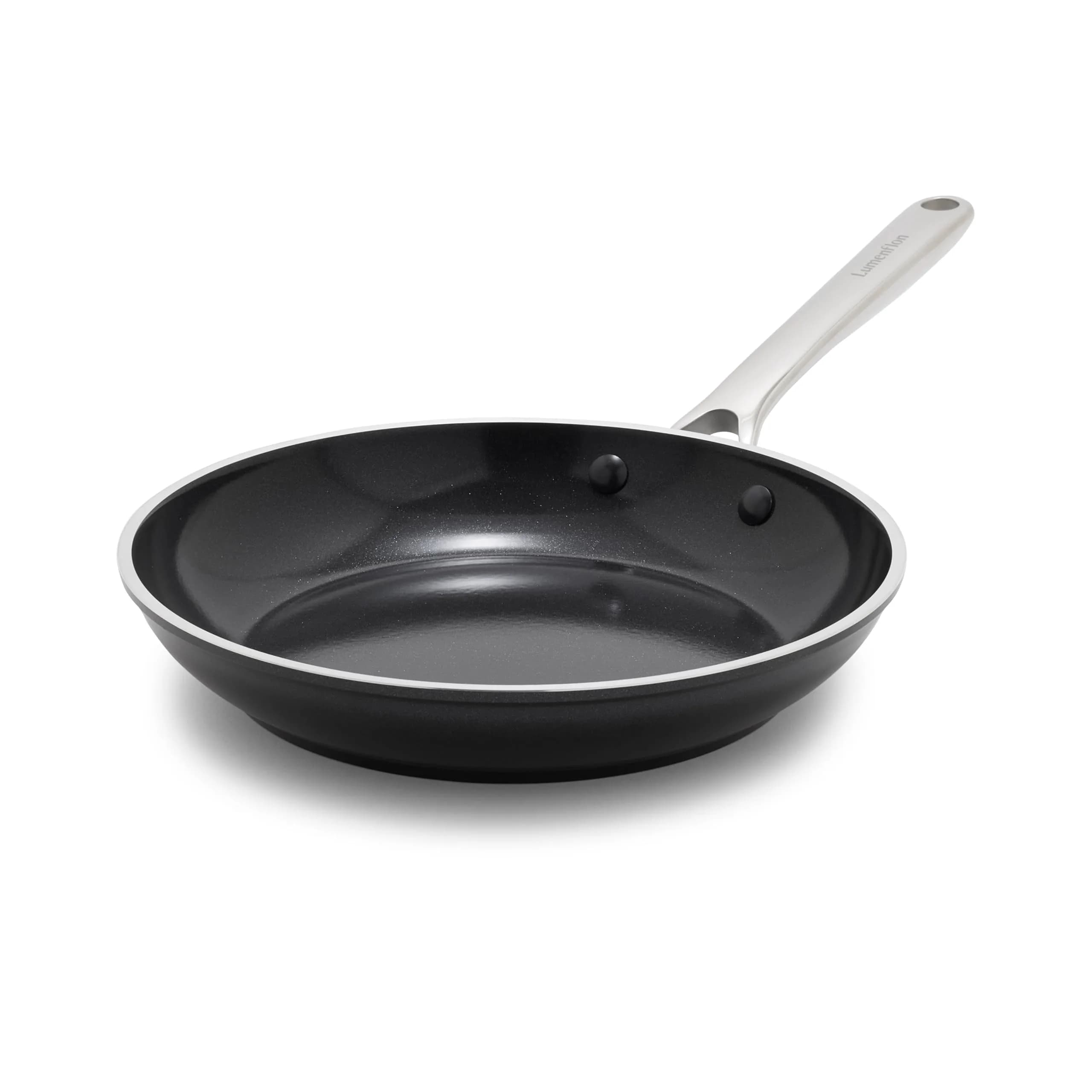 Lumenflon Orfeo 9.5” Nonstick Frying Pan, Made in Italy, Diamond Ceramic PFAS-Free Cookware, Induction Ready, Scratch Resistant, Dishwasher Safe, Black | 9.5 inch diameter — Black