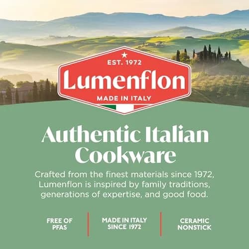 Lumenflon Orfeo 9.5” Nonstick Frying Pan, Made in Italy, Diamond Ceramic PFAS-Free Cookware, Induction Ready, Scratch Resistant, Dishwasher Safe, Black | 9.5 inch diameter thumbnail 5
