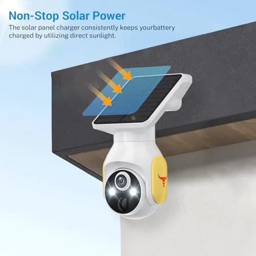 FameVibe 1080p Solar Security Camera with 5200mAh Battery & Solar Panel | AI Human Detection, 2-Way Audio, Color Night Vision, 355° Pan & 90° Tilt thumbnail 4