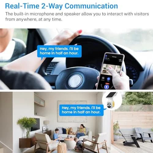 FameVibe 1080p Solar Security Camera with 5200mAh Battery & Solar Panel | AI Human Detection, 2-Way Audio, Color Night Vision, 355° Pan & 90° Tilt thumbnail 5