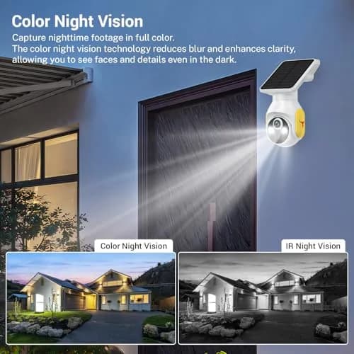 FameVibe 1080p Solar Security Camera with 5200mAh Battery & Solar Panel | AI Human Detection, 2-Way Audio, Color Night Vision, 355° Pan & 90° Tilt thumbnail 6