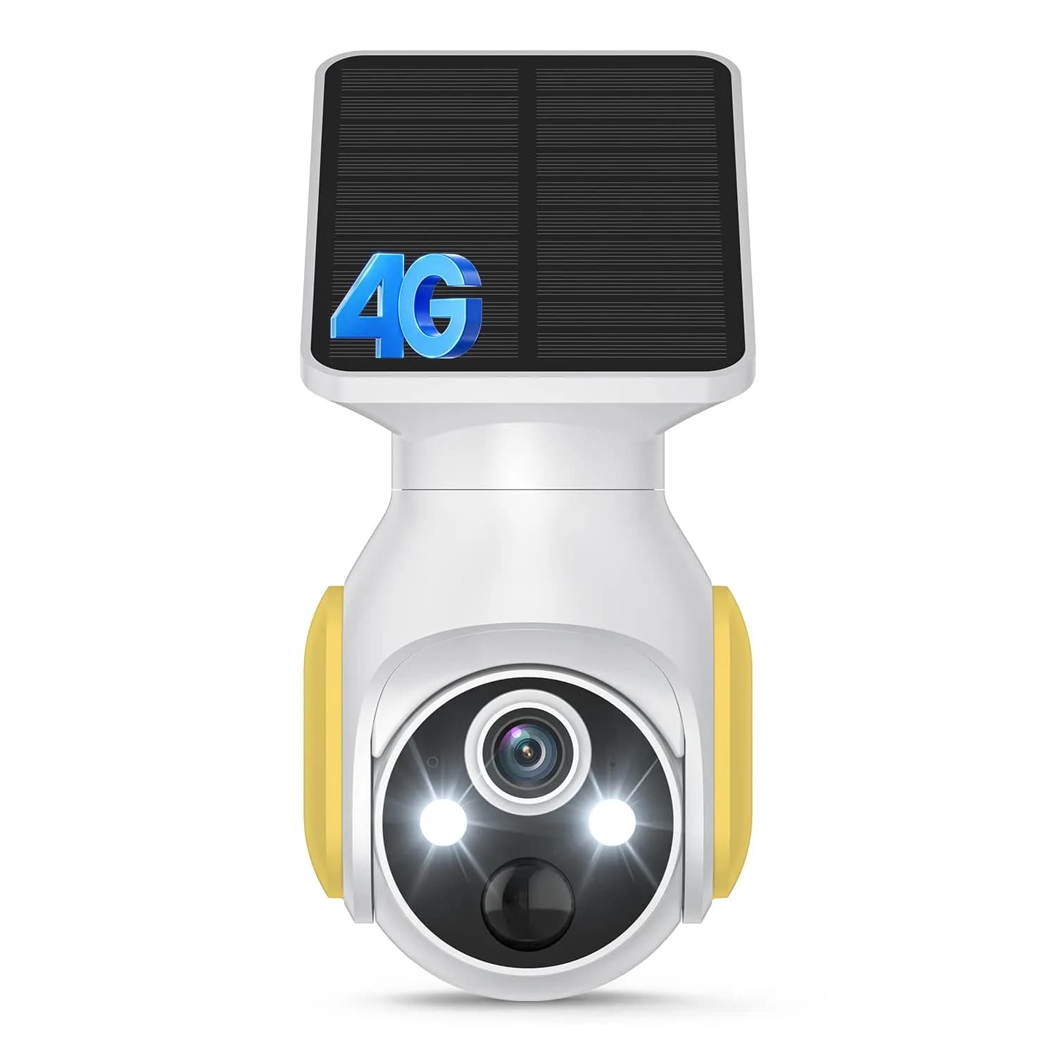 FameVibe 1080p Solar Security Camera with 5200mAh Battery & Solar Panel | AI Human Detection, 2-Way Audio, Color Night Vision, 355° Pan & 90° Tilt — White
