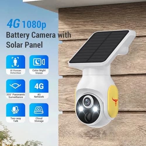FameVibe 1080p Solar Security Camera with 5200mAh Battery & Solar Panel | AI Human Detection, 2-Way Audio, Color Night Vision, 355° Pan & 90° Tilt thumbnail 2