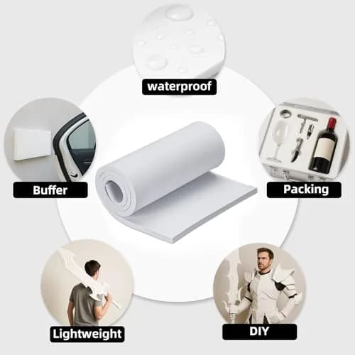 MEARCOOH White EVA Foam Cosplay Sheet Roll 1.5 cm (0.59 in) | Premium Craft Foam for Costumes thumbnail 7