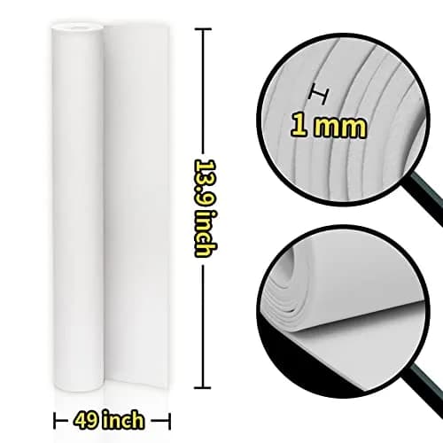 MEARCOOH 1mm Thick White EVA Foam Cosplay Sheets Roll, 3-Pack 34.3cm x 124.5cm (13.5" x 49") | Premium Craft Foam for Cosplay thumbnail 2