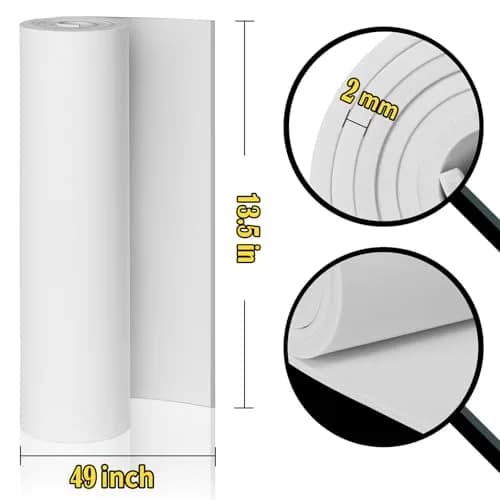 MEARCOOH White EVA Foam Sheets Roll 2mm Thick (124.5 x 34 cm) | Premium Craft Foam for Cosplay & DIY Projects thumbnail 2