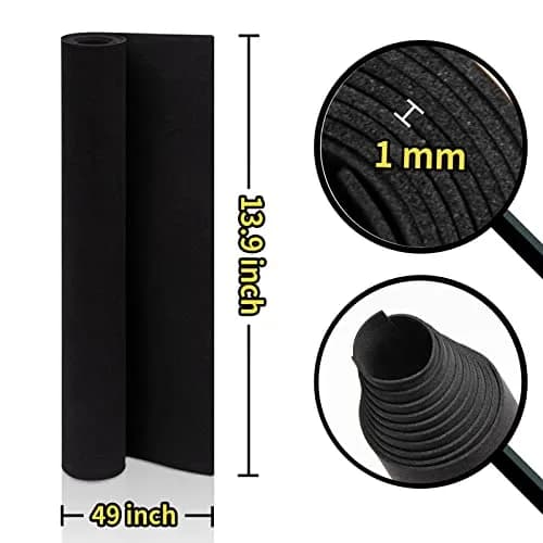 MEARCOOH Black Foam Sheet 1mm x 34cm x 124.5cm (1.3" x 49") | Premium EVA Craft Foam for Cosplay thumbnail 2