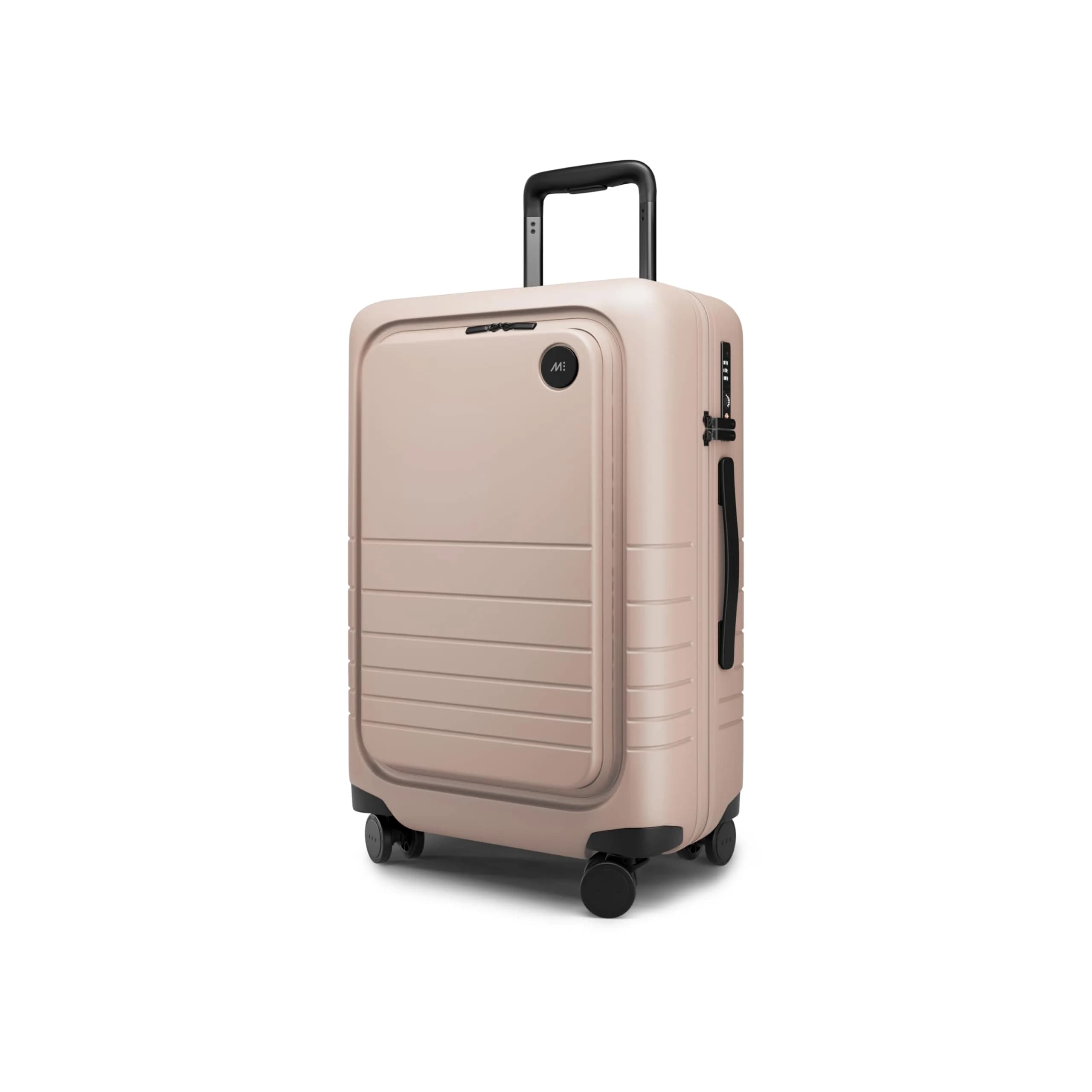 Monos Carry-On Pro Plus 23" | Hardside Spinner, TSA Lock, 360° Wheels, Airline-Approved, Rose Quartz